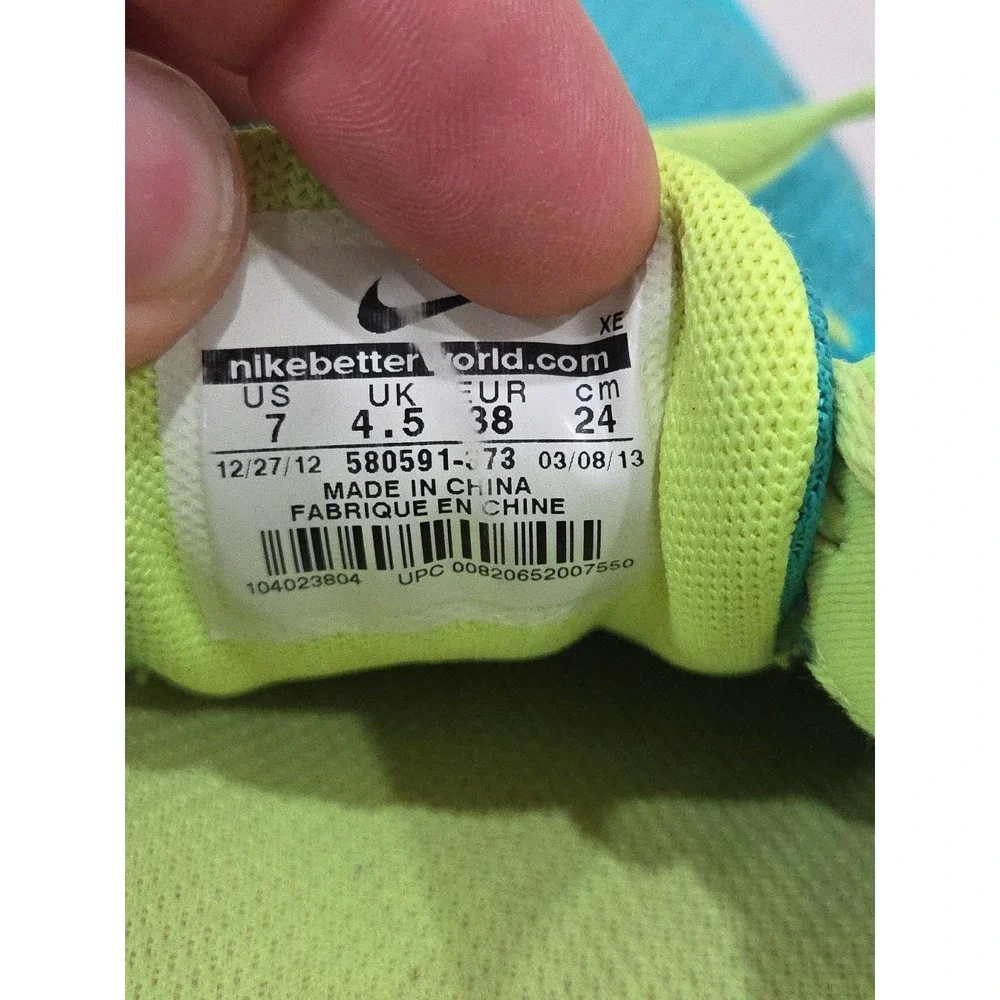 Nike Free 5.0 Women's Size 7 Running Shoes Teal Multicolor